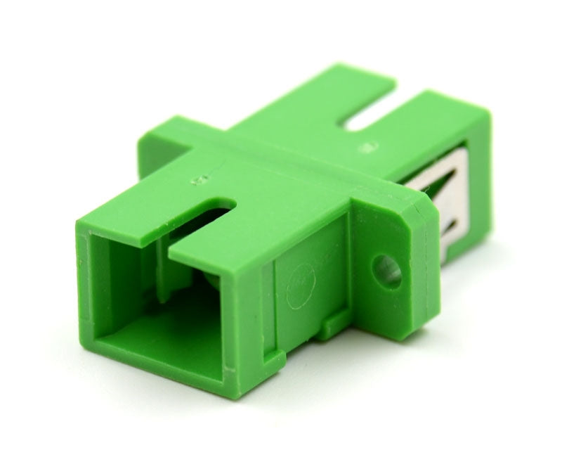 SC/APC to SC/APC Simplex Single Mode Fiber Optic Adapter/Coupler with Flange