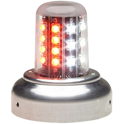 Whelen LED Rd/Wt Beacon, 28V (3.75""Adapt, FlyingLeads 01-0790520-05