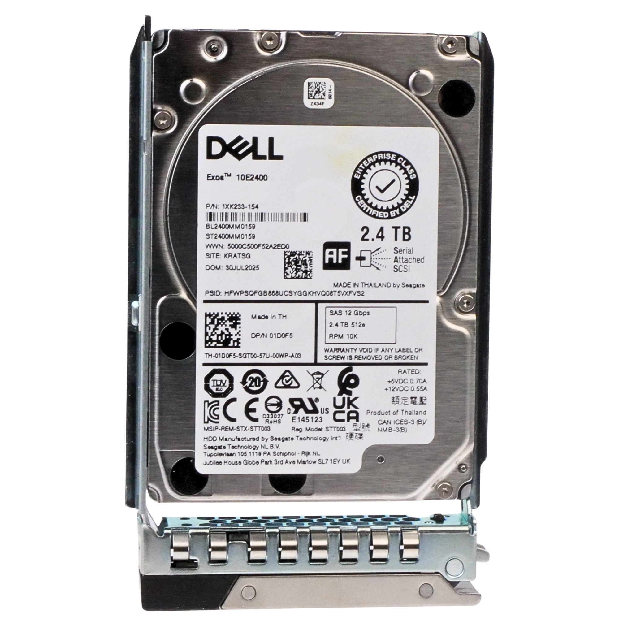 Dell G14 V7HYG 2.4TB 10K RPM SAS 12Gb/s 512e 256MB 2.5in HDD