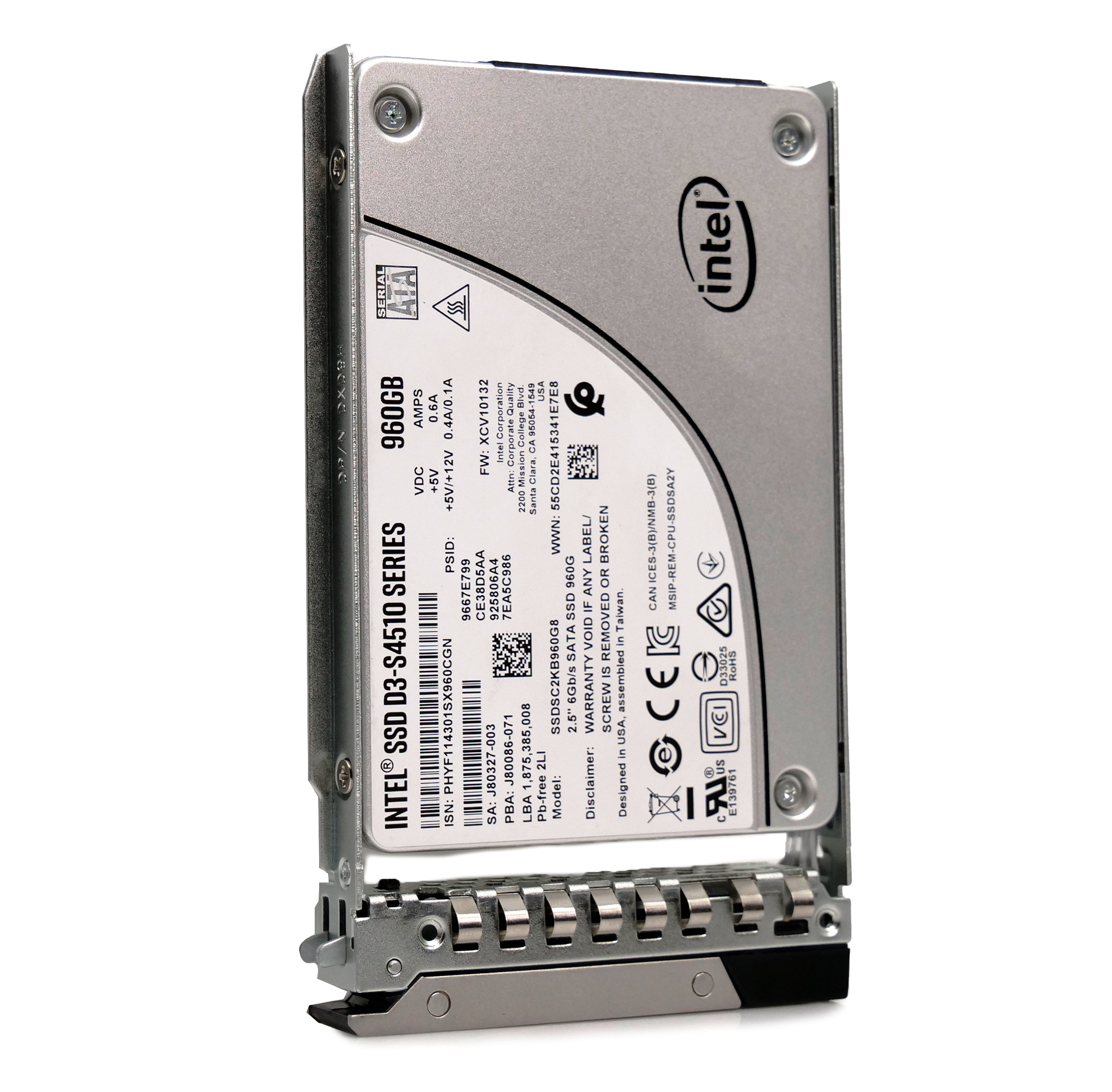 Dell G14 SSDSC2KB960G7R 04T7DD 960GB 7.68 PBW SATA 6Gb/s 3D TLC 2.5in Solid State Drive