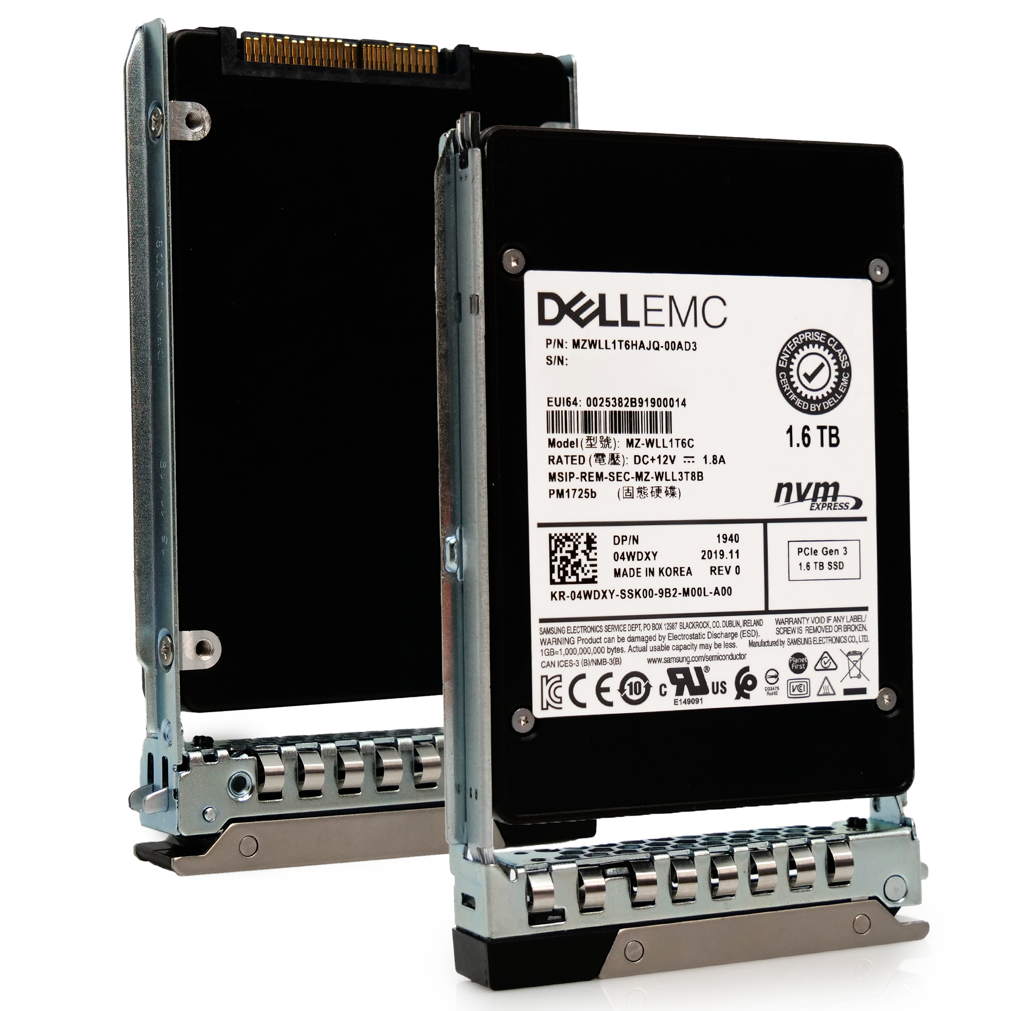 Dell G14 04WDXY 1.6TB 3 DWPD PCIe Gen 3.0 x4 4GB/s Read Intensive 3D TLC 2.5in Solid State Drive