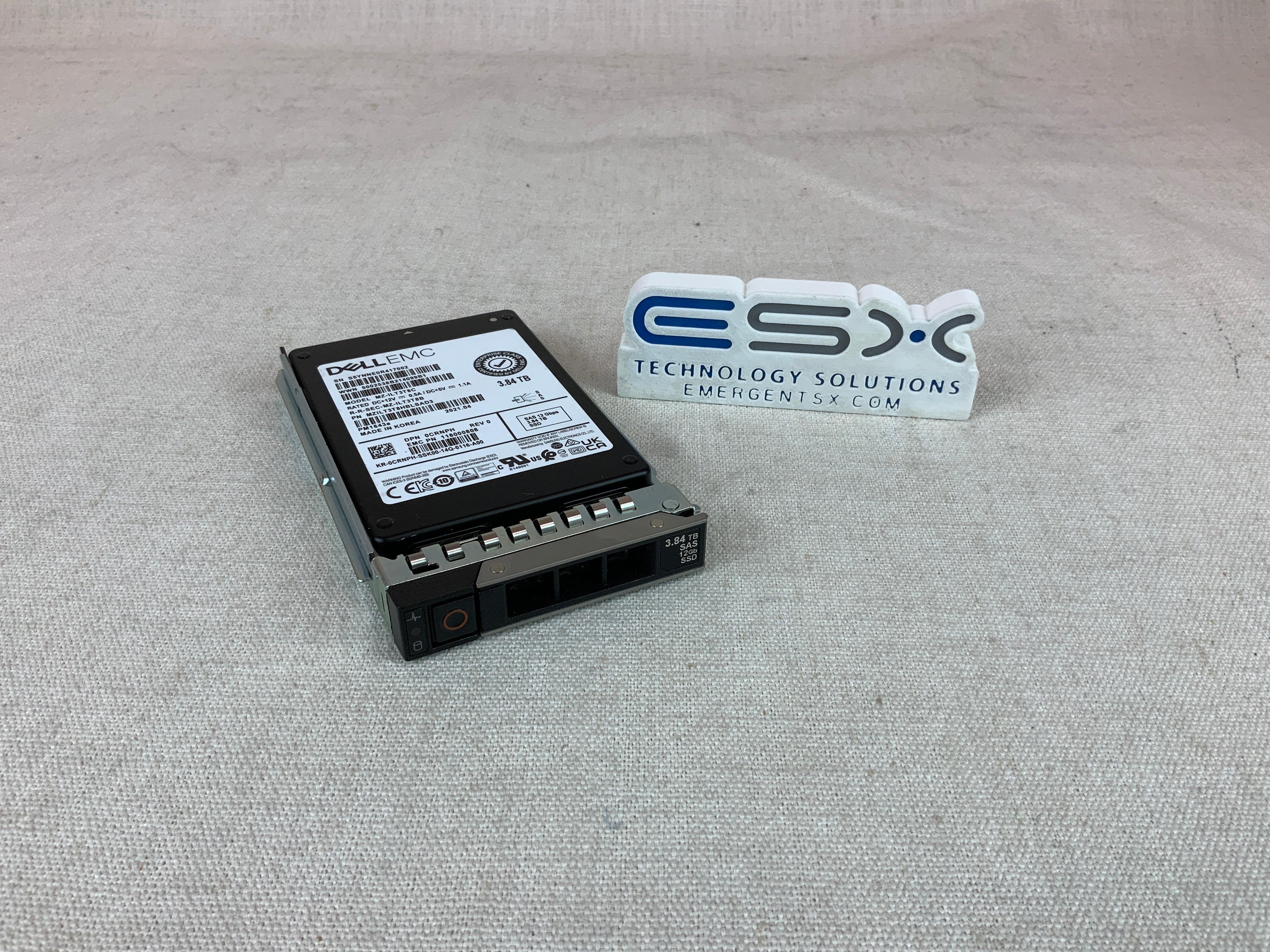 Dell CRNPH 3.84TB 12Gb/s 2.5" SAS RI SSD PM1643a MZ-ILT3T8C w/ 14G Tray - 100%