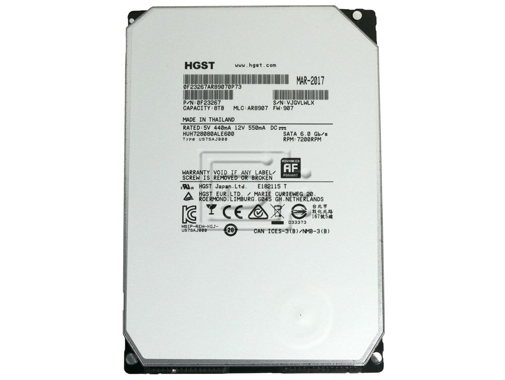 HGST 0F23267 HUH728080ALE600 SATA Hard Drive Image 2 image
