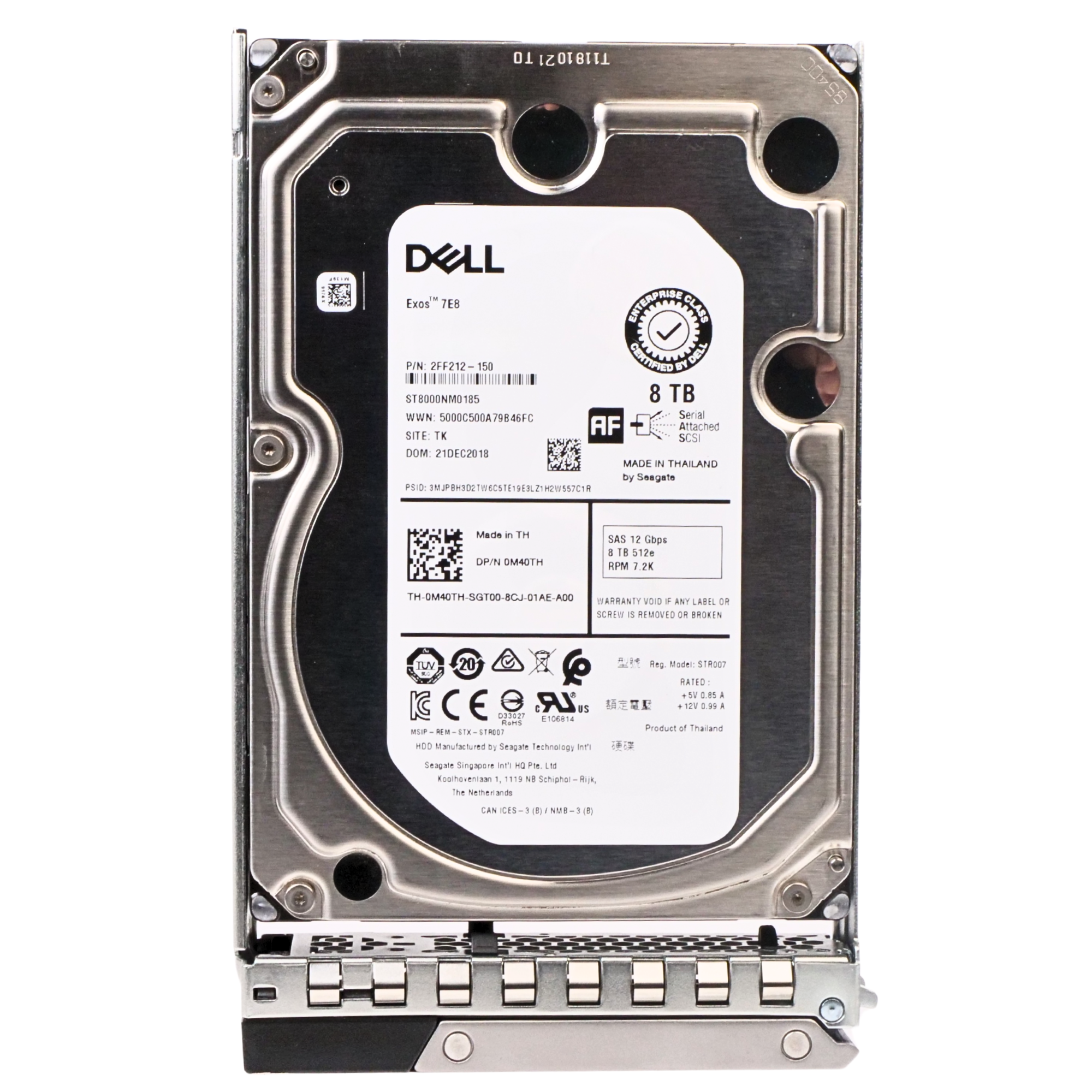 Dell G14 0M40TH 8TB 7.2K RPM SAS 12Gb/s 512e 256MB 3.5in Recertified HDD