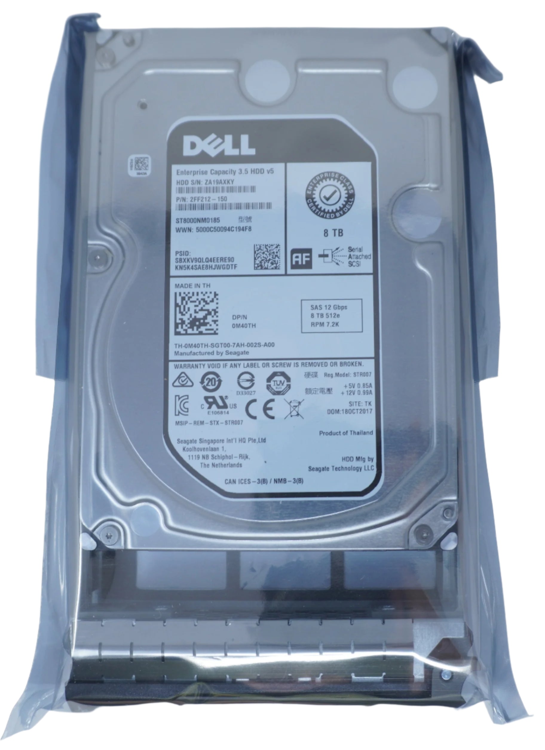 Dell 8TB SAS 7.2k 3.5" 12G 512e Hard Drive M40TH