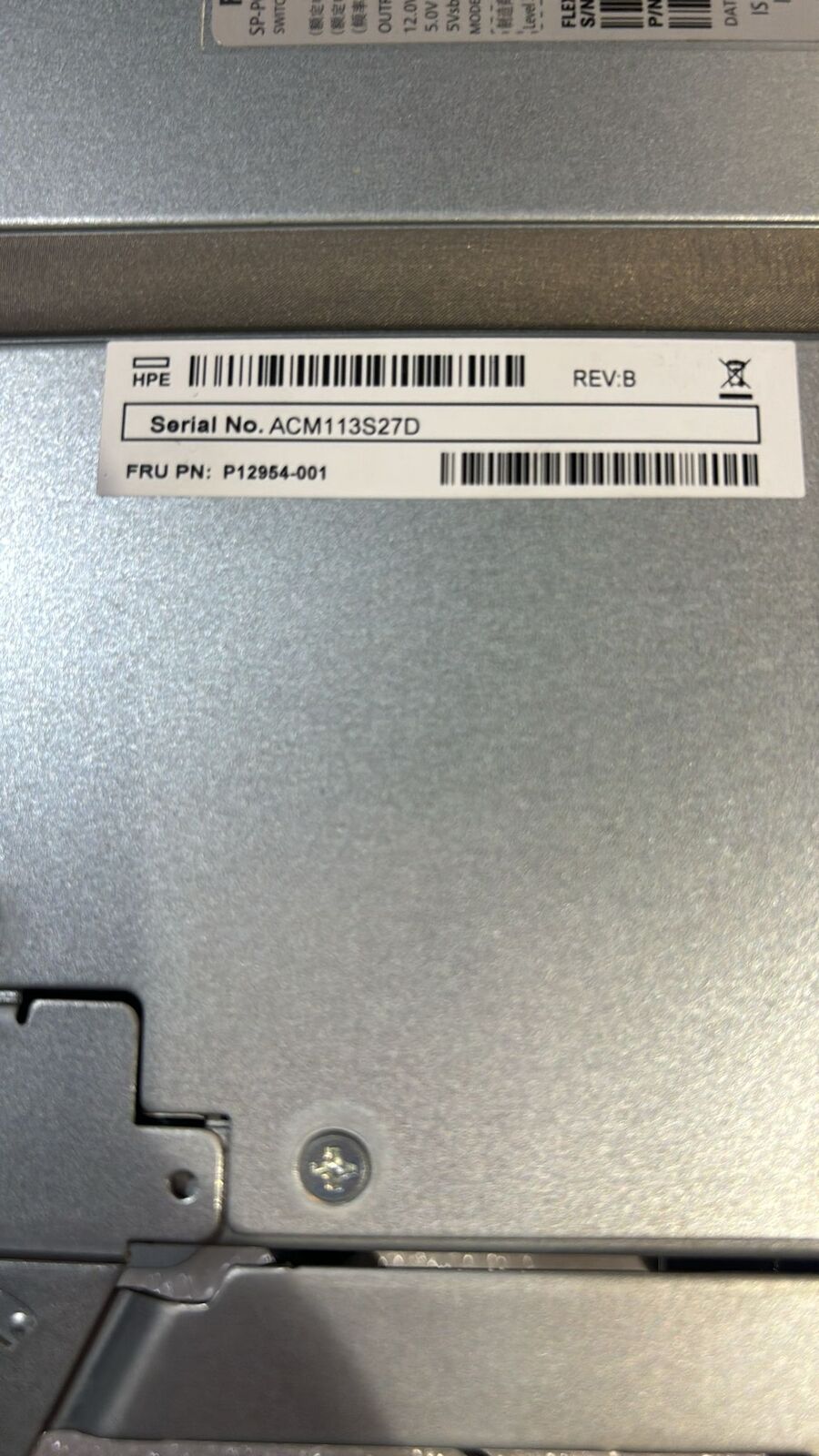 HPE MSA OneStor 580W PSU - Label | Alo Tech Solutions