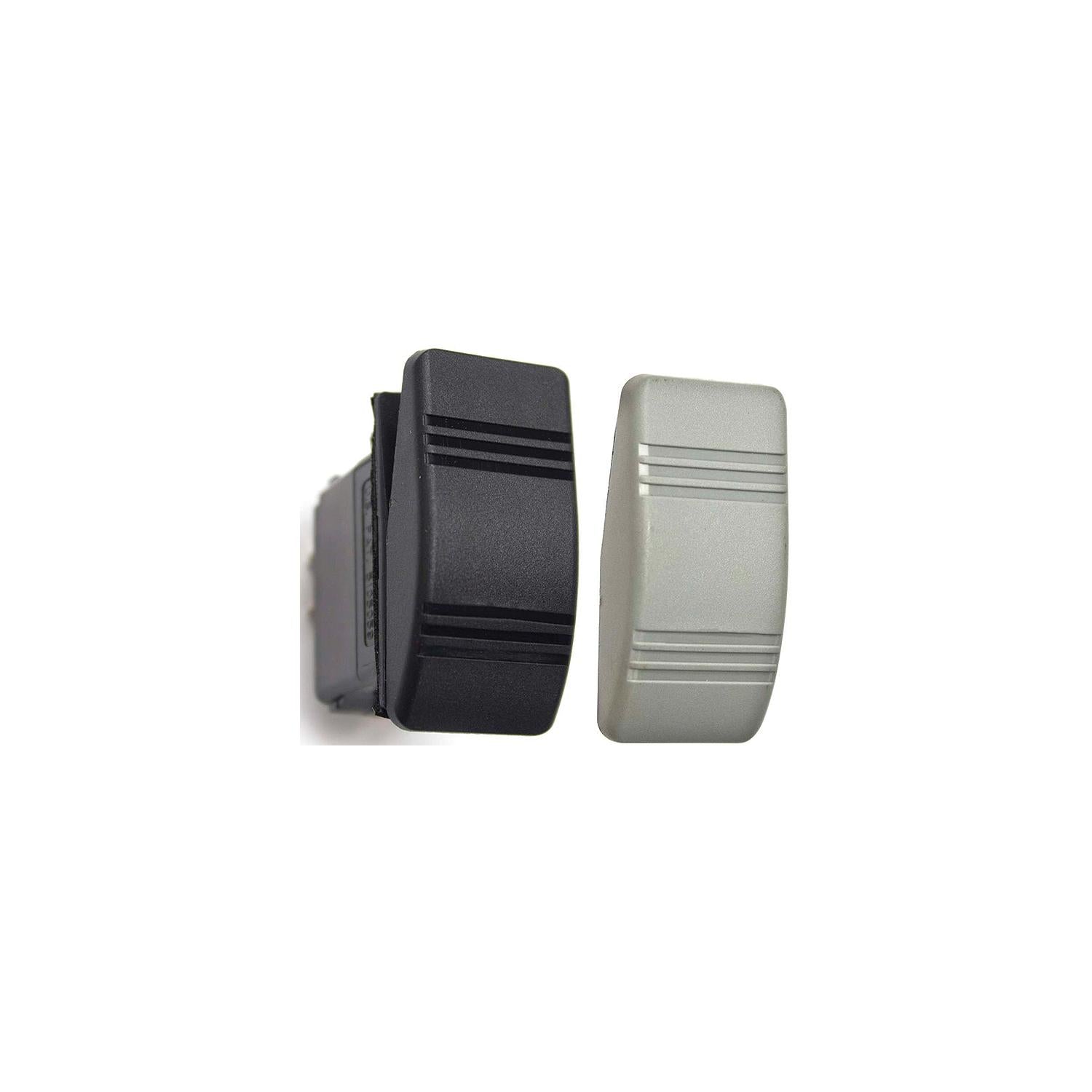Sierra RK19750TP Contura III Non-Illuminated Weather Resistant Rocker Switch, Mom On/Off/Mom On, Black & Gray