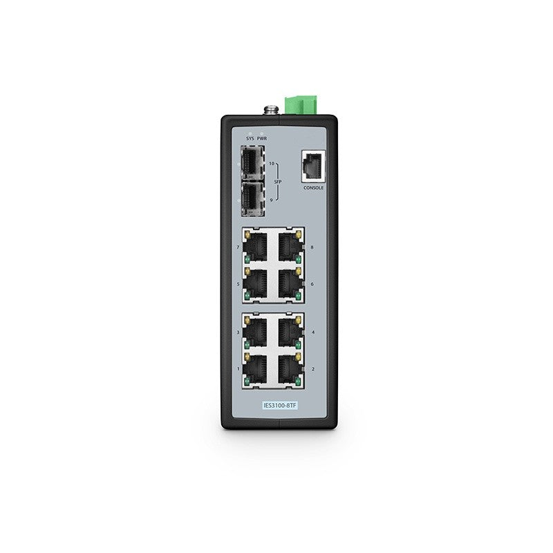 OW-IES3100-8TF, 8-Port Gigabit Ethernet L2+ Managed Industrial Switch, 8 x 10/100/1000BASE-T, with 2 x 1/2.5Gb SFP, -40 to 75°C Operating Temperature