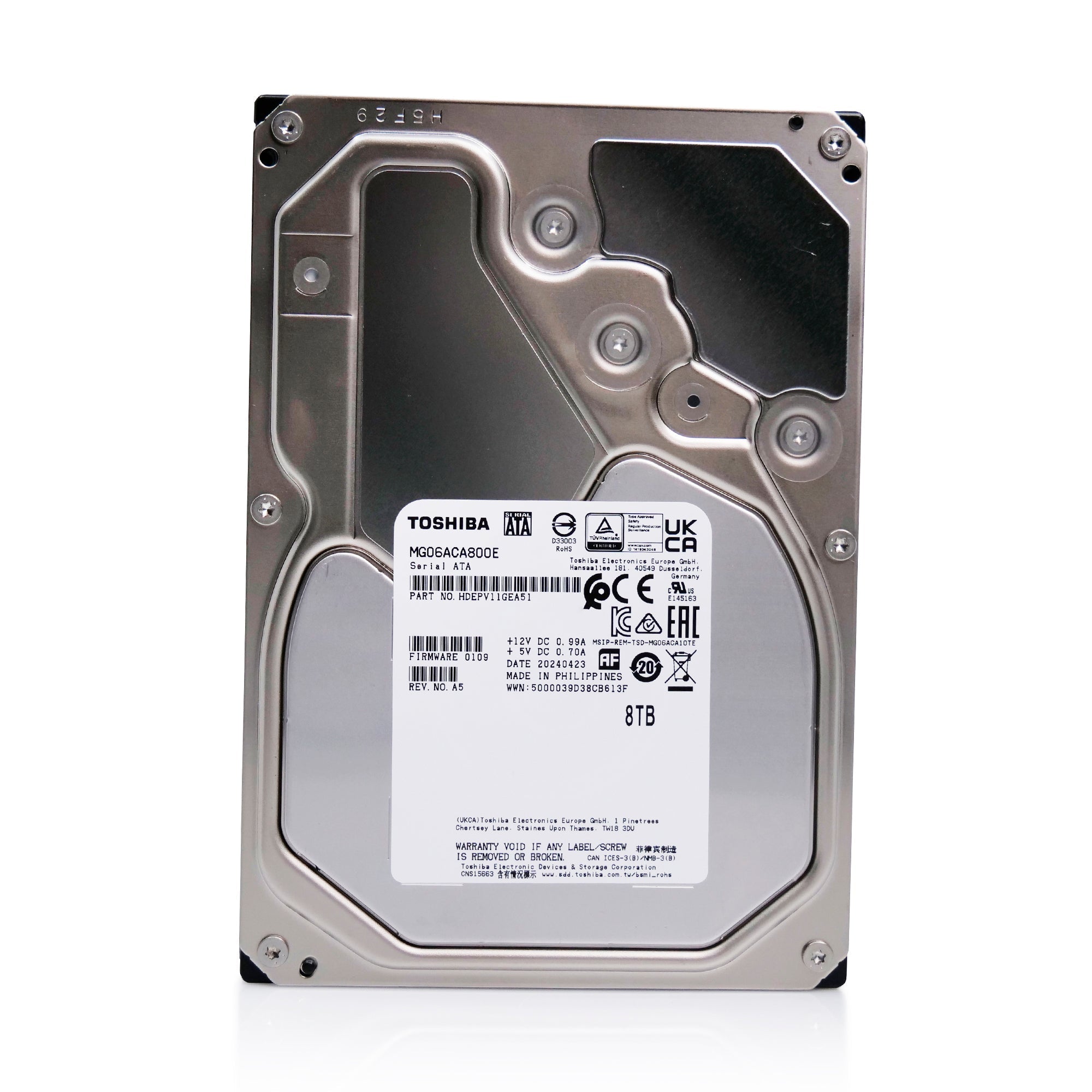 Toshiba MG06 MG06ACA800E 8TB 7.2K RPM SATA 6Gb/s 512e 3.5in Hard Drive