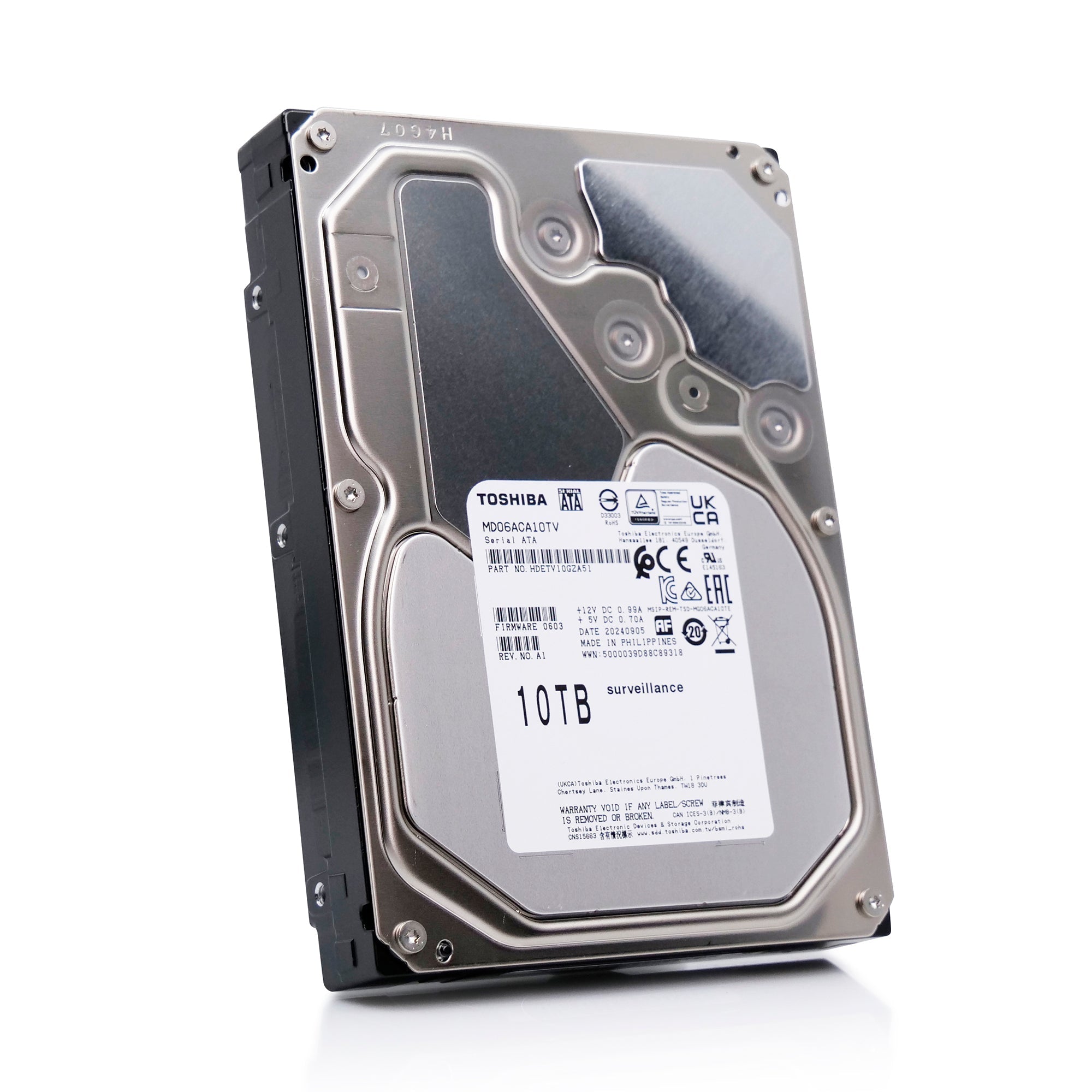 Toshiba MD06 MD06ACA10TV 10TB 7.2K RPM SATA 6Gb/s 512e 3.5in Surveillance Hard Drive