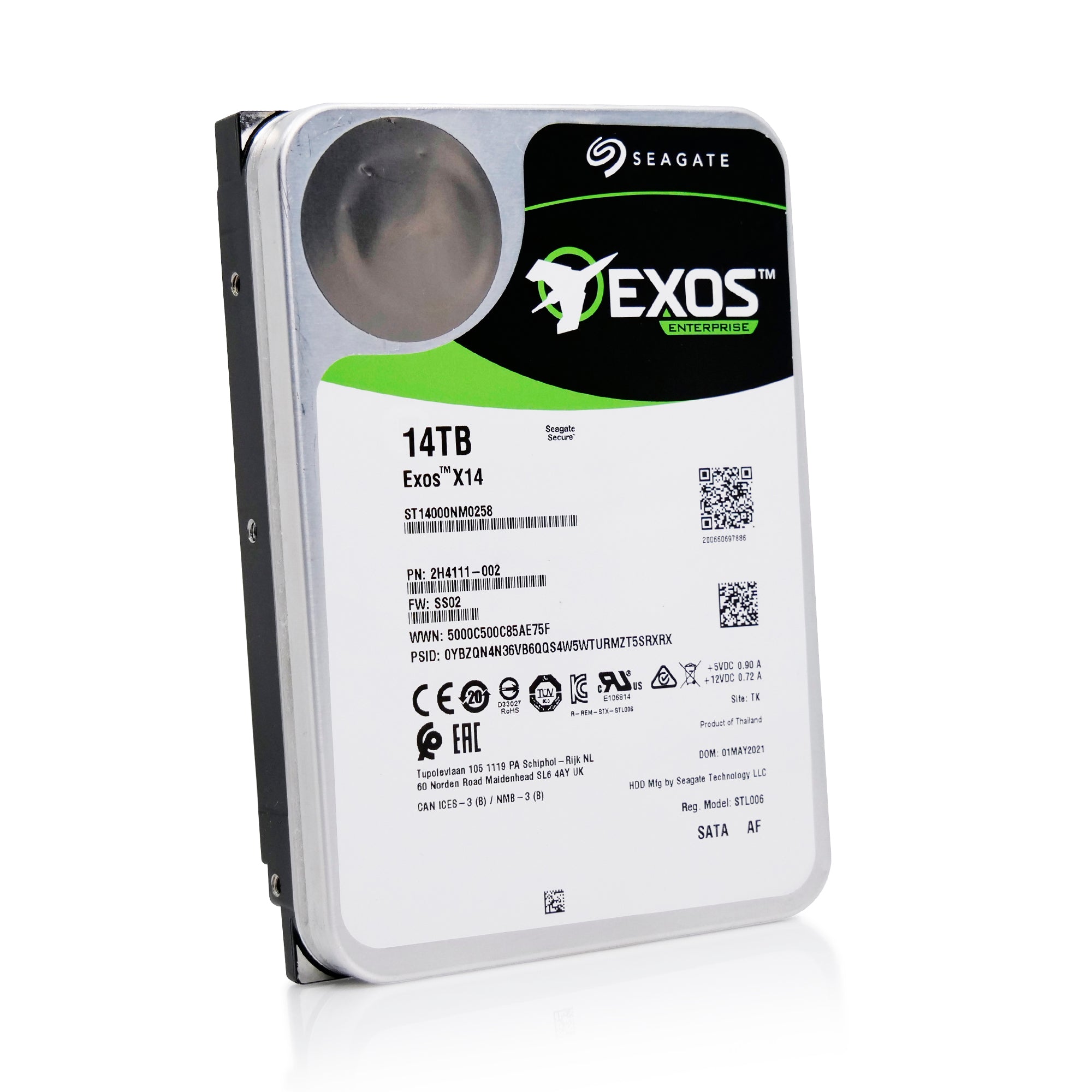 Seagate Exos X14 ST14000NM0258 14TB 7.2K RPM SATA 6Gb/s 512e 3.5in Hard Drive
