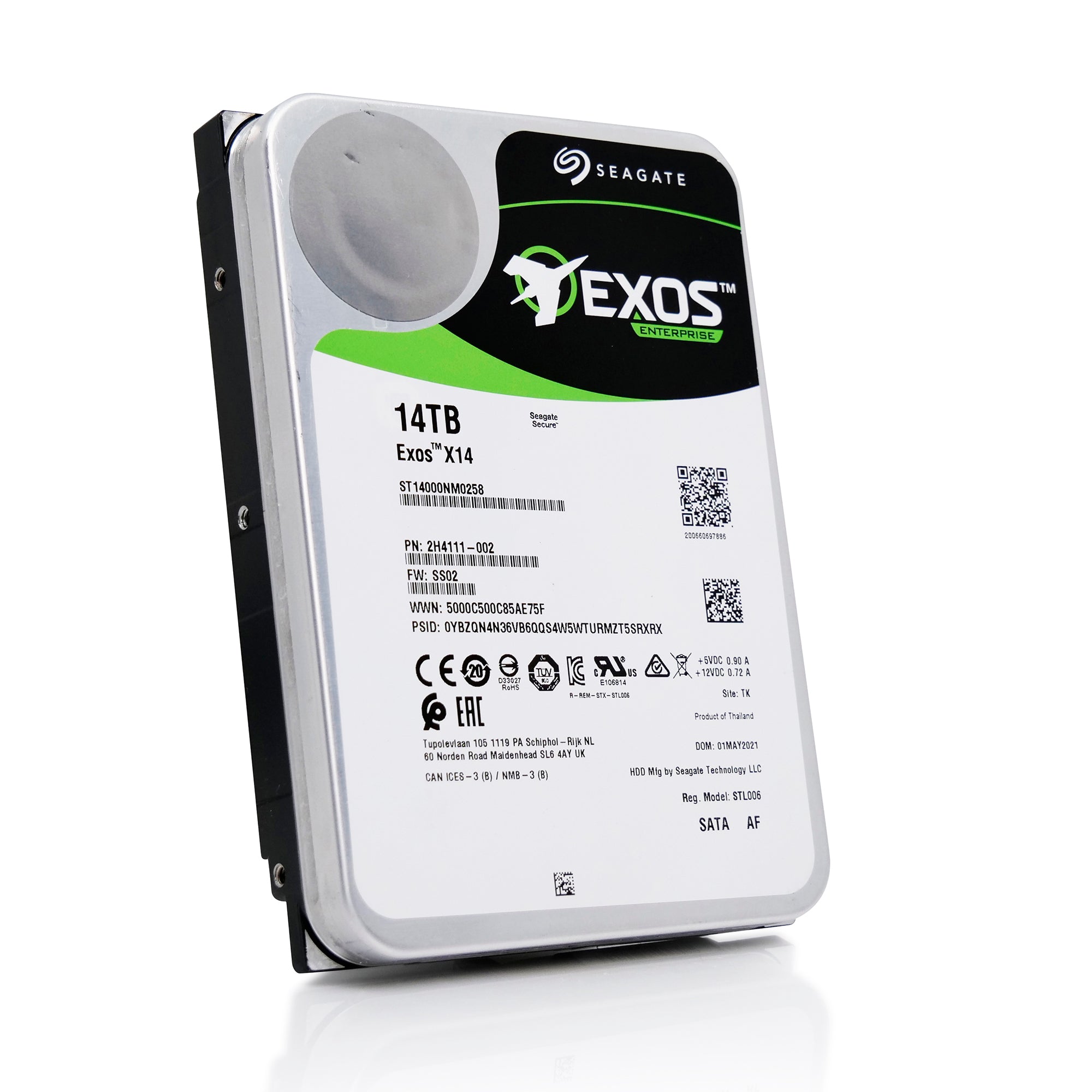Seagate Exos X14 ST14000NM0258 14TB 7.2K RPM SATA 6Gb/s 512e 3.5in Hard Drive