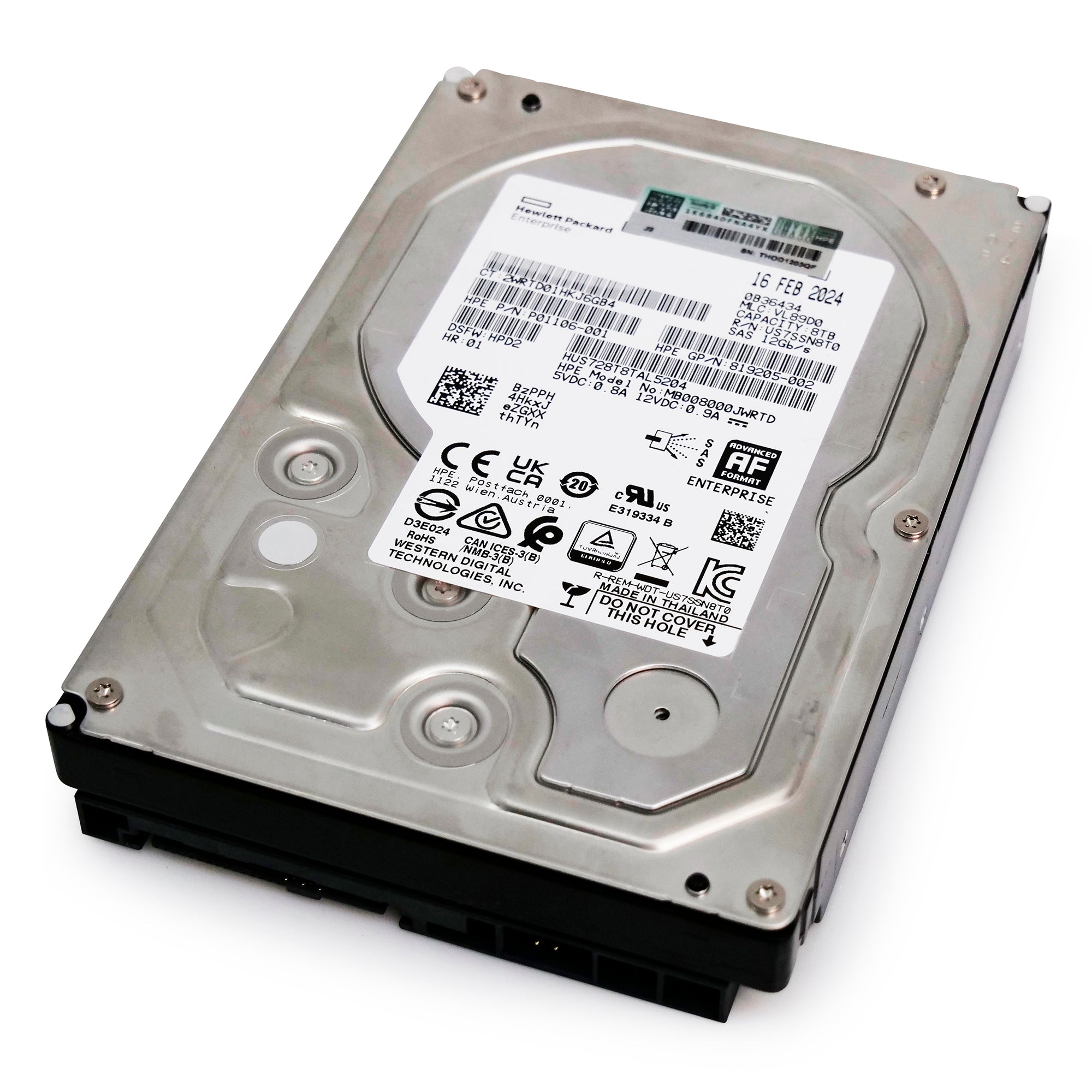 HP Generation 10 P01106-001 8TB 7.2K RPM SAS 12Gb/s 512e 3.5in Refurbished HDD