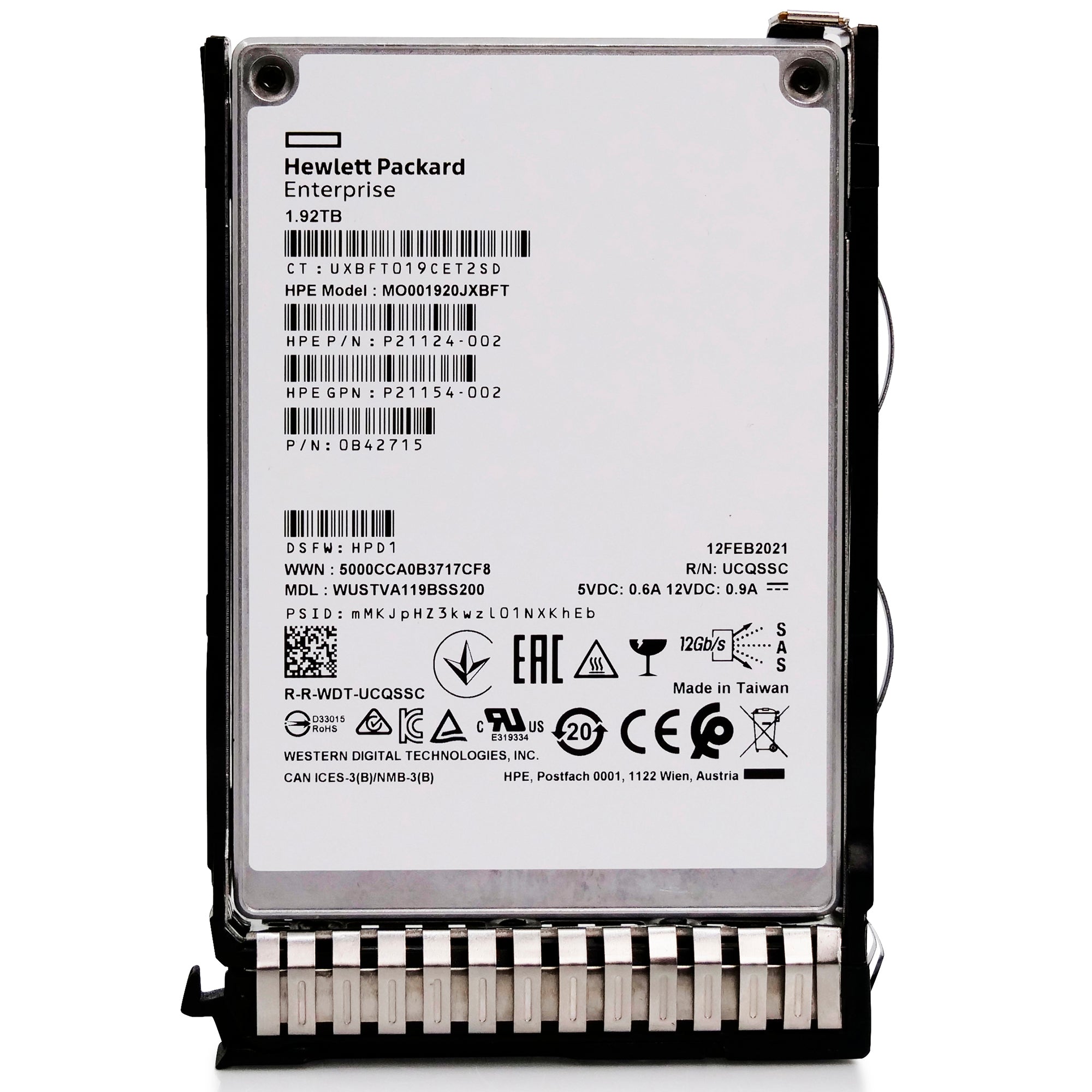 HP Generation 10 P21124-002 1.92TB 1 DWPD SAS 12Gb/s 3D TLC 2.5in Refurbished SSD