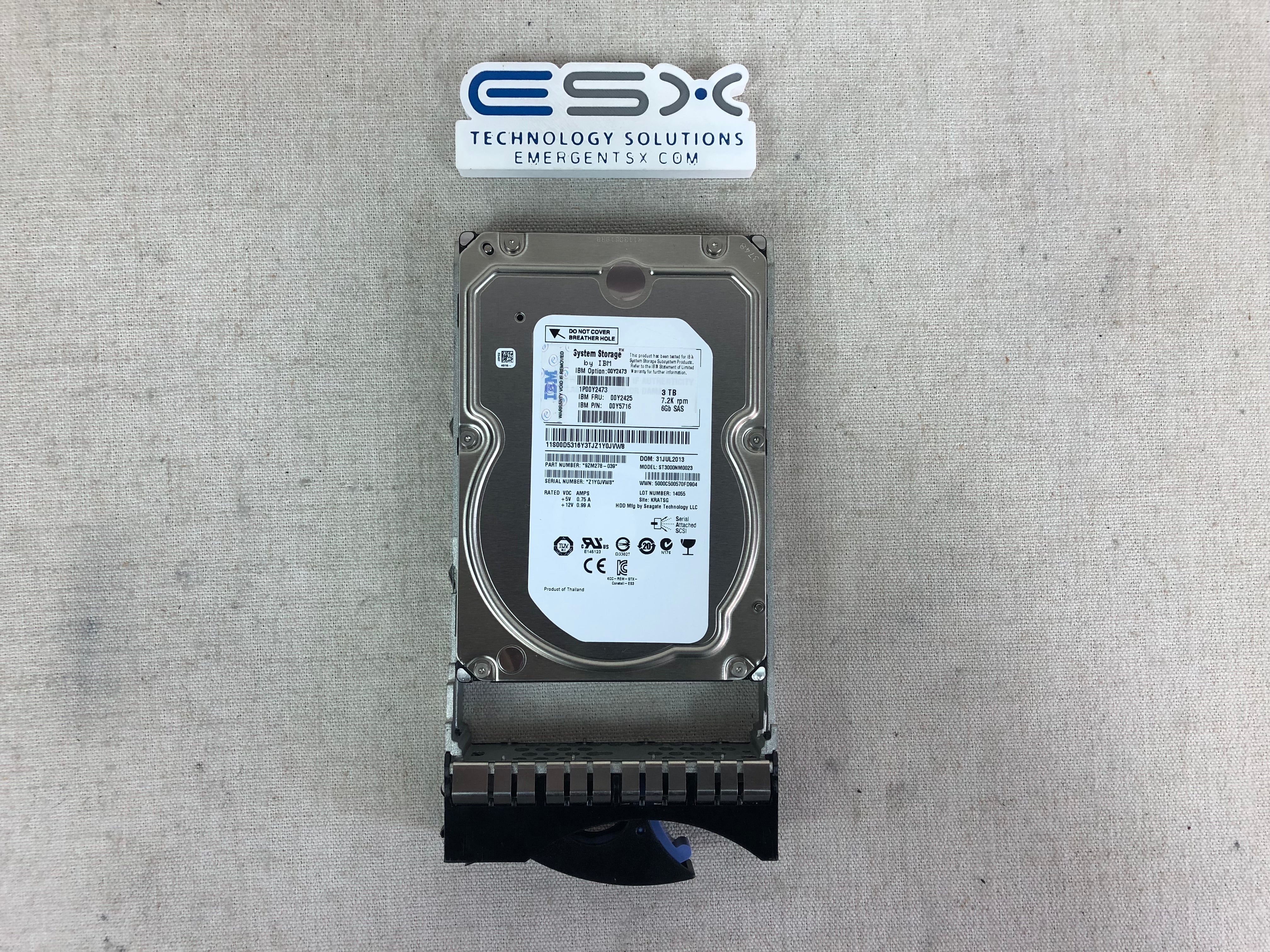 00Y2425 - IBM 3TB 7.2K 6Gbps NL 3.5" SAS HDD🔥