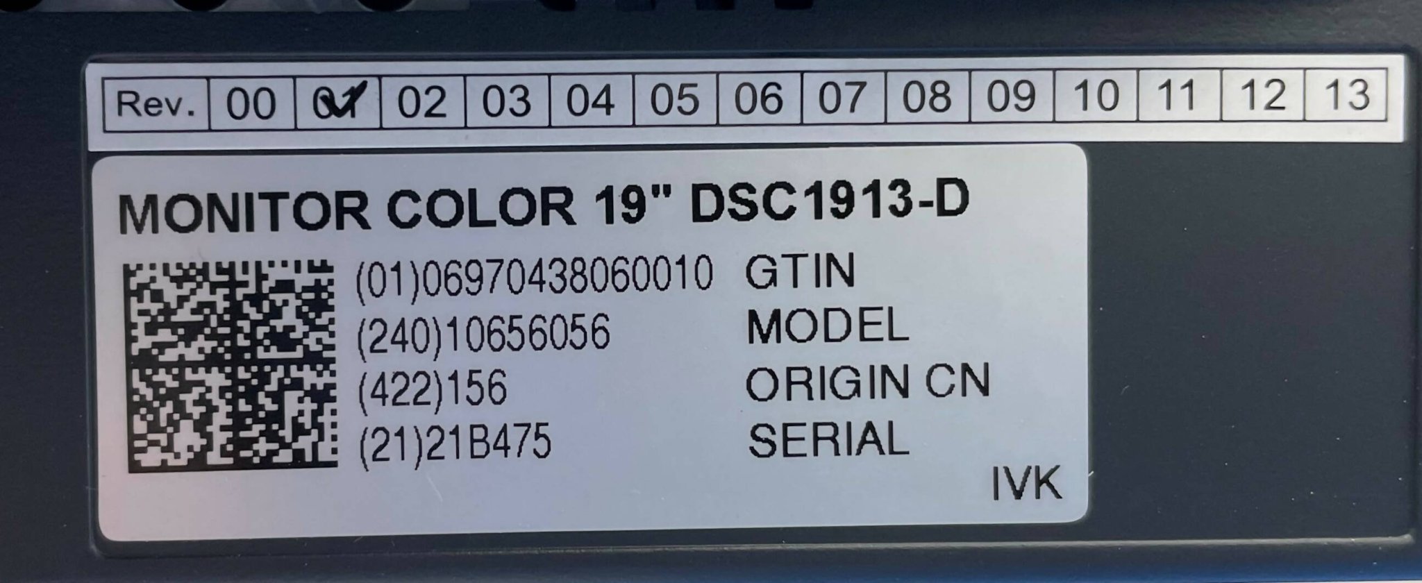 19" DSC 1913-D LCD COLOR MONITOR (10656056 SIEMENS