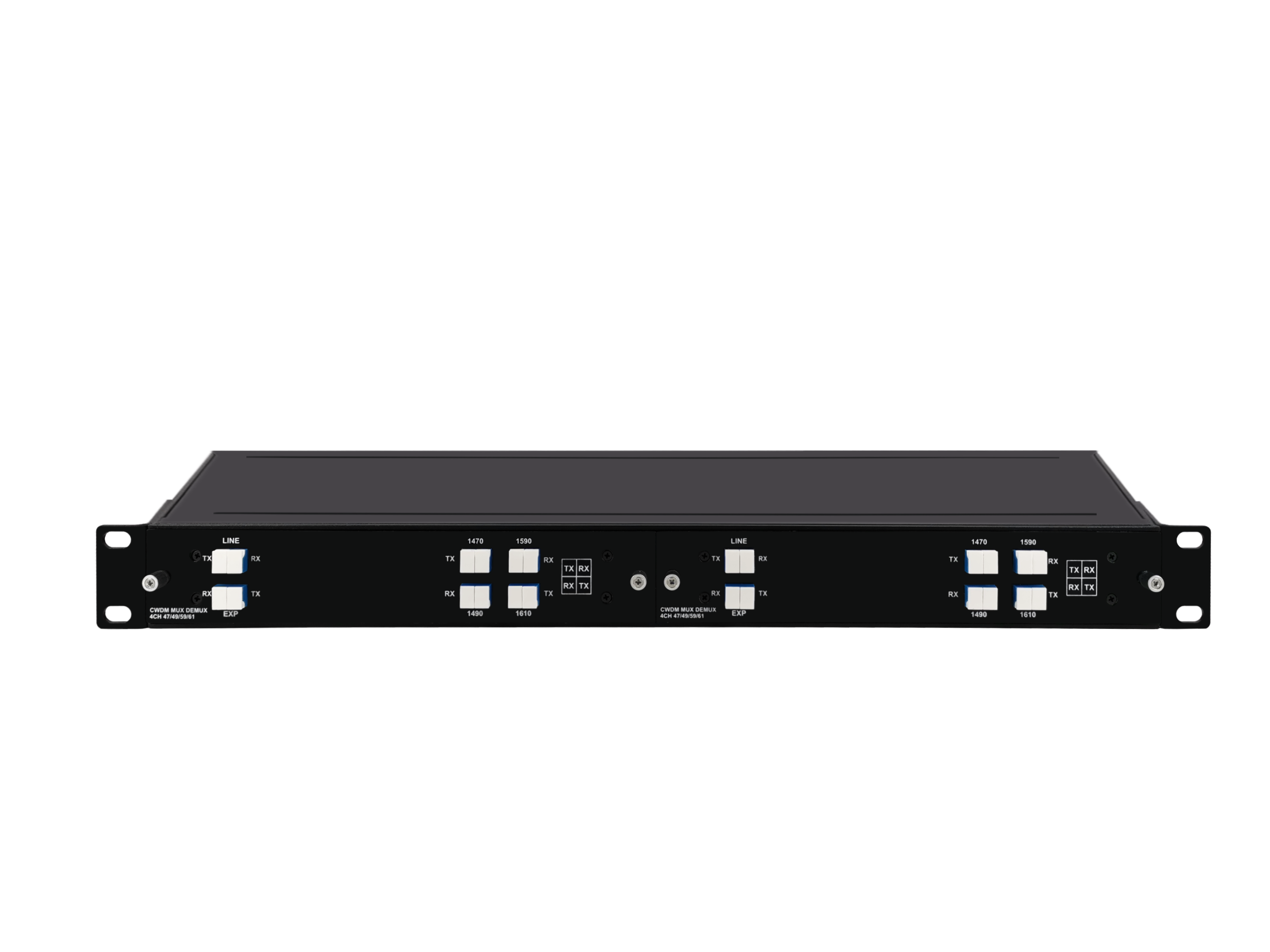 4CH with Monitor LC/UPC, Dual Fiber, Low Insertion Loss CWDM Mux Demux, FMU Series Plug-in Module