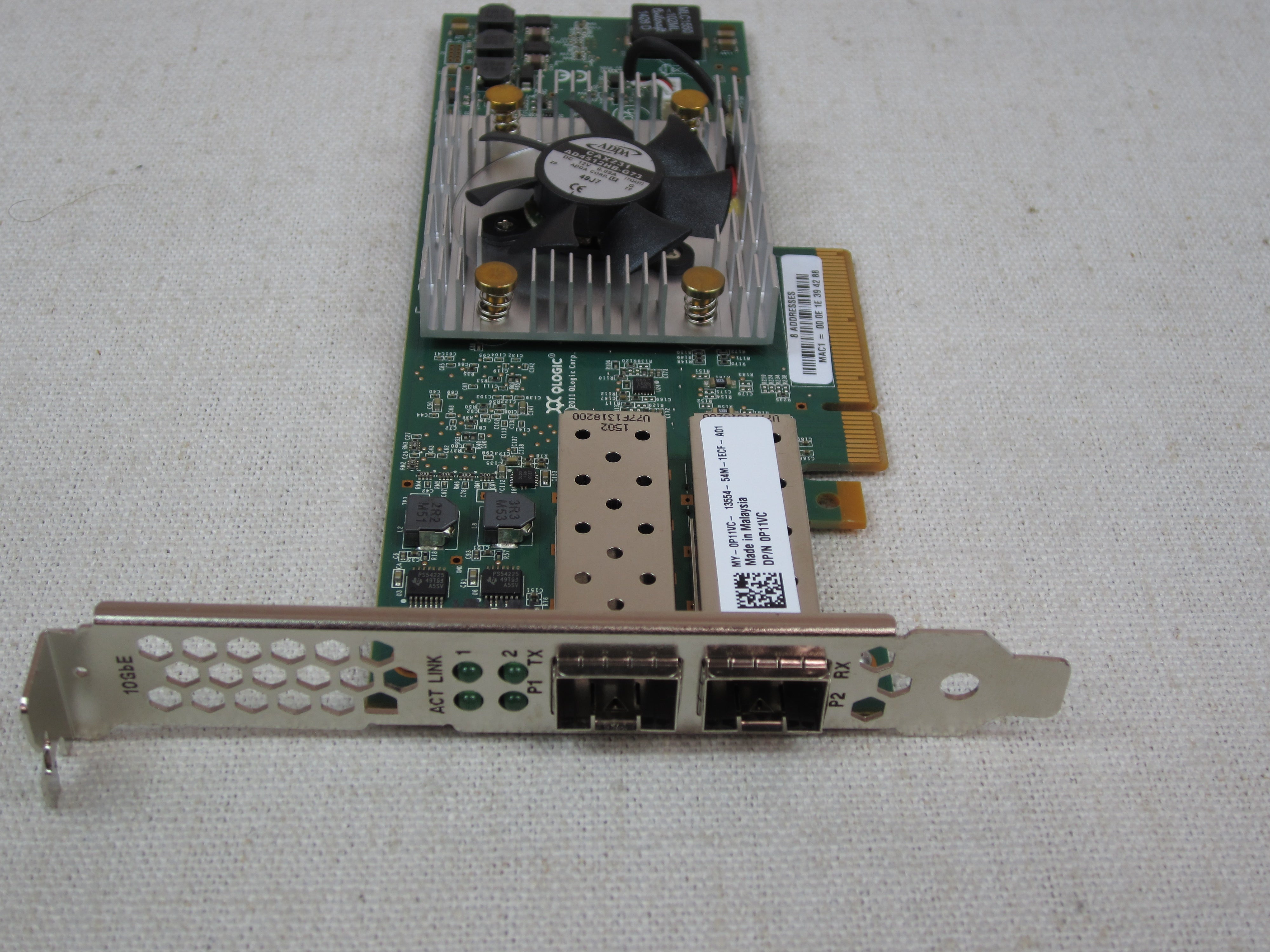 Dell P11VC QLogic QLE8262 Dual Port 10GB SFP+ Converged Network Adapter FH