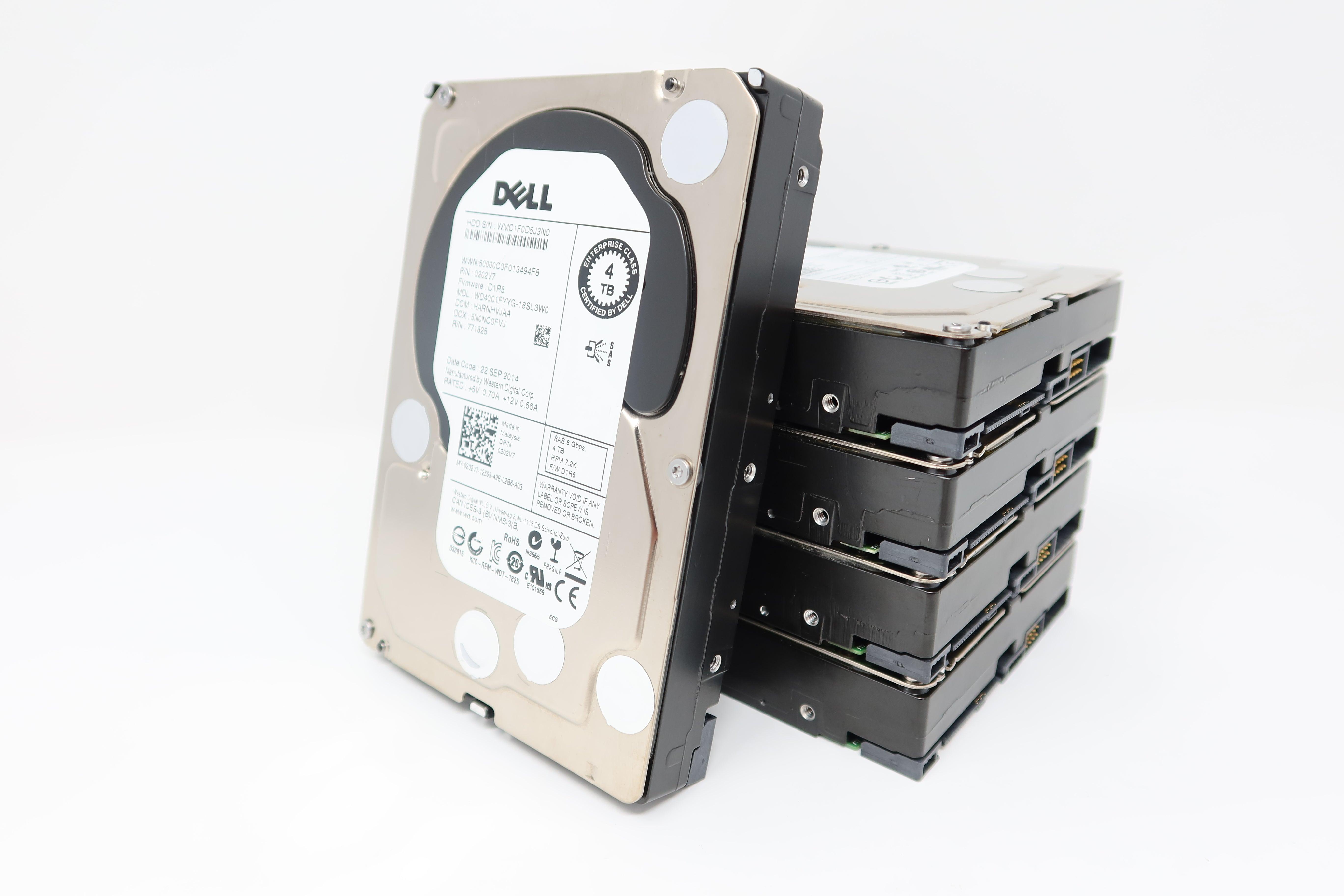 WD4001FYYG Dell 4TB 7.2K 3.5IN SAS (Lot of 5) Drives