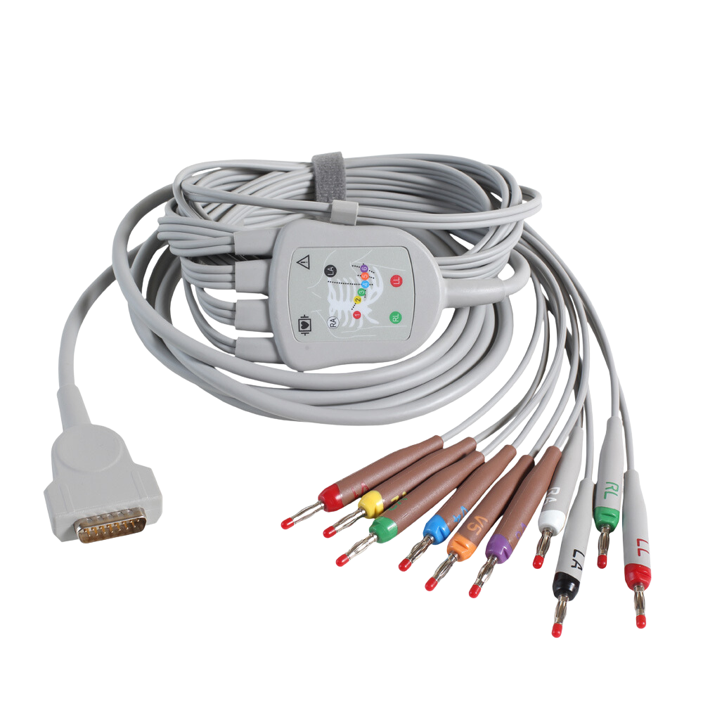 GE ECG Cable 10-Lead Banana Patient Cable (2104727-001) for GE MAC units 800, 1200, 1600, 2000, 3500
