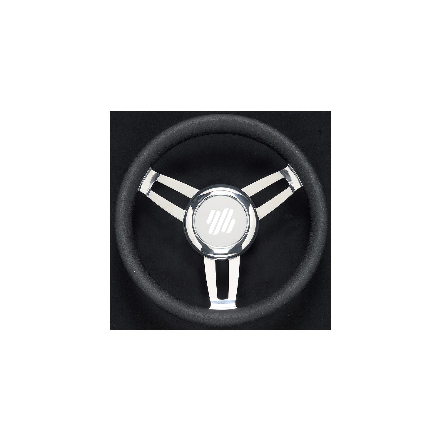 Uflex FOSCARIVCHB Steering Wheels, Black Vinyl Chrome