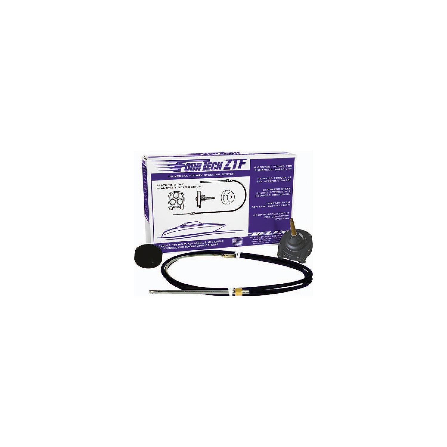 Uflex FOURTECHBLK20 ZTF Uflex ZTF Rotary Steering System, 20' Black Cable
