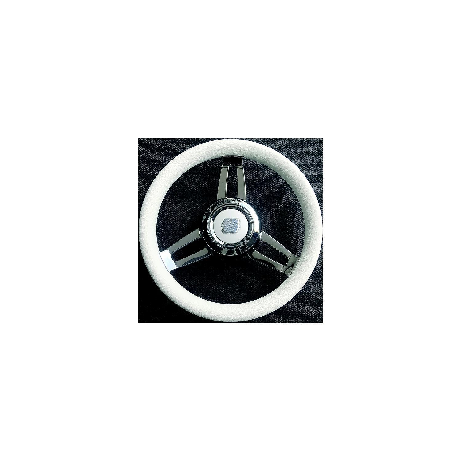 Uflex MOROSINI U/CH/W Steering Wheels, White Poly w/Chrome Hub