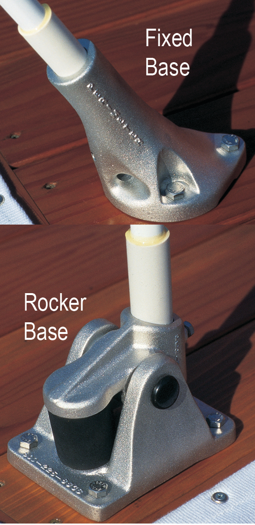 Taylor Made MW.120 Standard Mooring Whips, 1-Pair, Fixed 60 Deg Angle Base, for Boats Up to 18'-23'