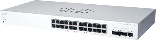 Cisco Business CBS220-24T-4X Smart Switch | 24 Port GE | 4x10G SFP+ | 3-Year Limited Hardware Warranty (CBS220-24T-4X-NA
