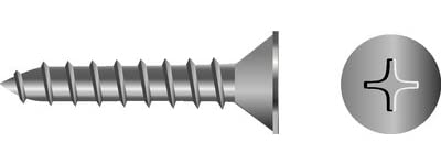 Seachoice SC0654 Phillips Tapping Screws Flat Head, #14 x 2"