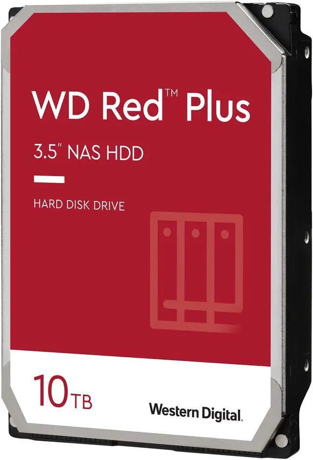 Alt view image 2 of 9 - WD Red Plus 10TB NAS Hard Disk Drive - 5400 RPM Class SATA 6Gb/s, CMR, 256MB Cache, 3.5 Inch - WD101EFAX