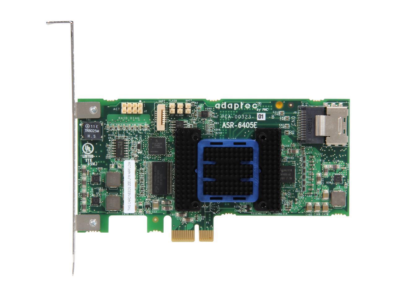 Adaptec RAID ASR-6405E 2271700-R 6Gb/s SATA/SAS 4 internal ports w/ 128MB cache memory Controller Card