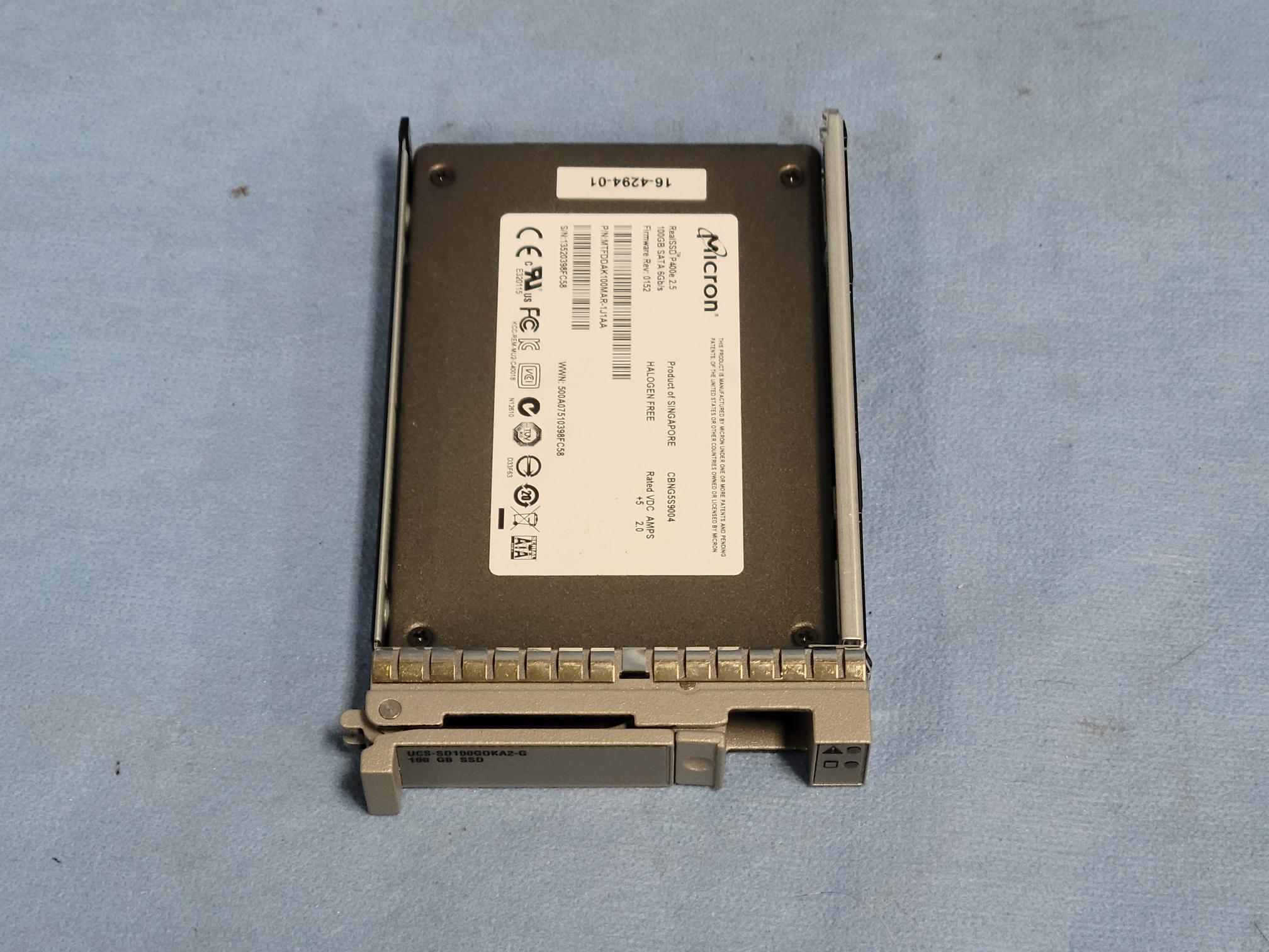 Cisco UCS-SD100G0KA2-G 100GB 2.5” SATA Solid State Drive SSD