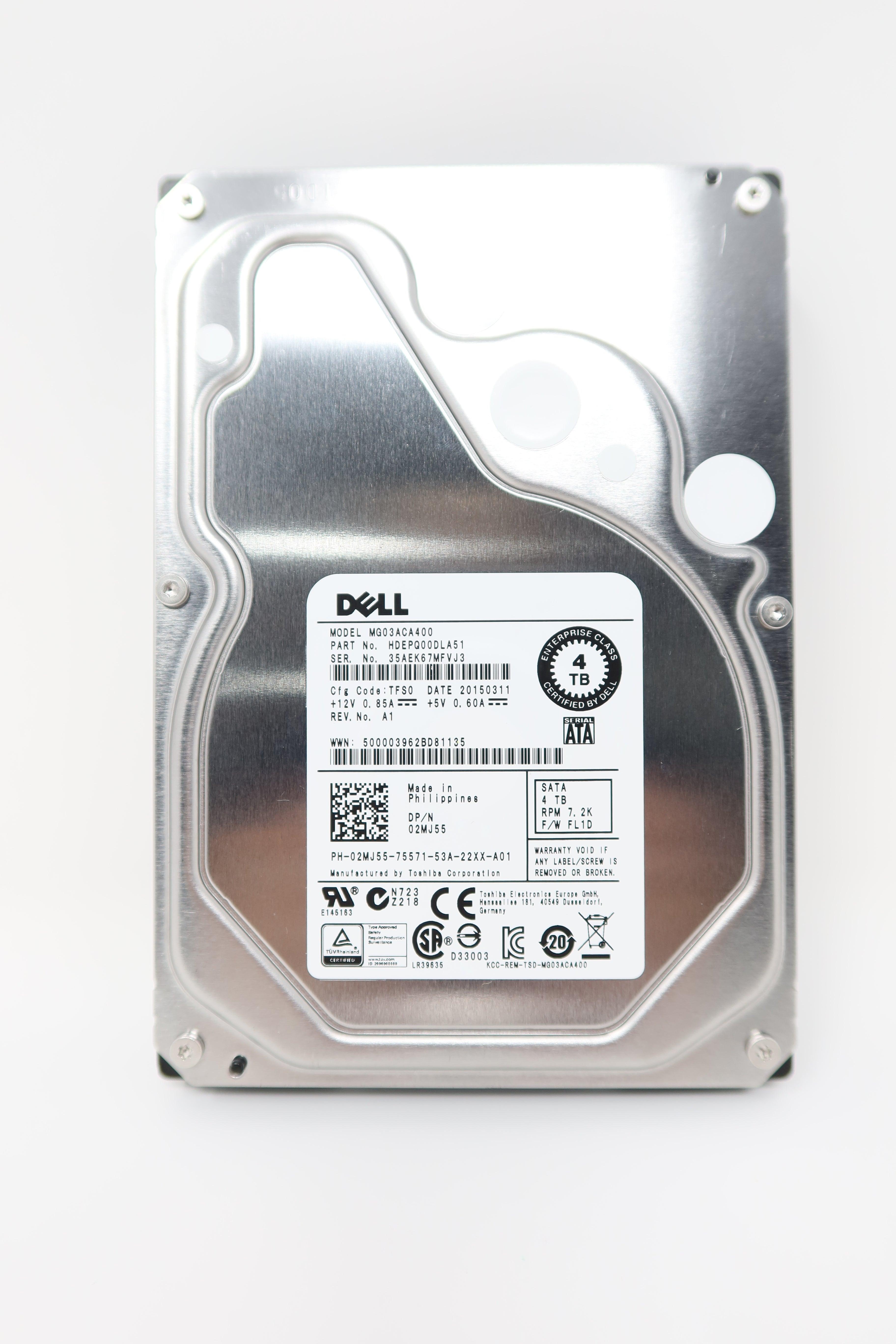 Toshiba MG03ACA400 Dell 4TB 7.2K SATA 3.5IN (Lot of 5pc)