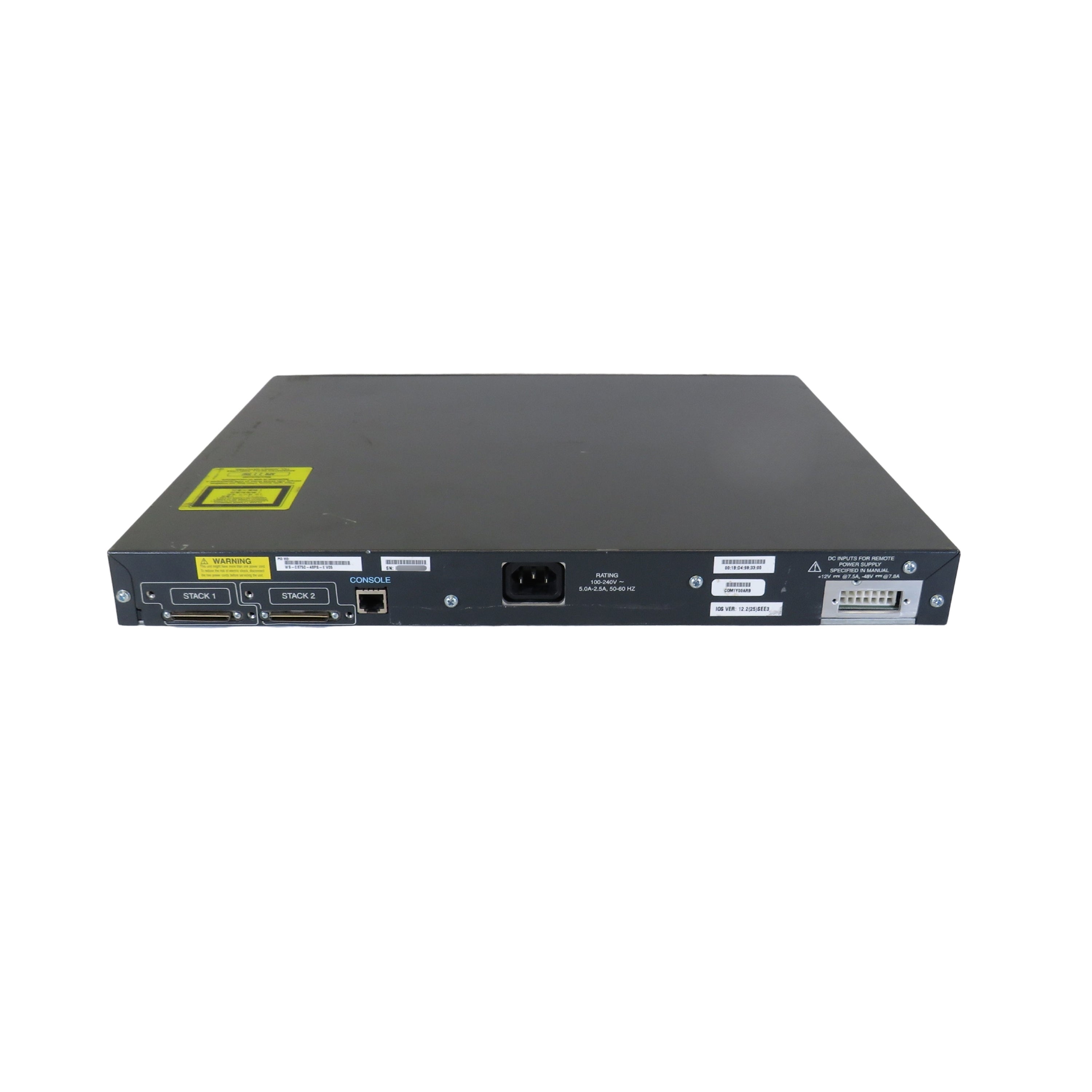 Cisco WS-C3750-48PS-E Catalyst 3750 48 Port 10/100 PoE + 4 SFP Switch (Refurbished)