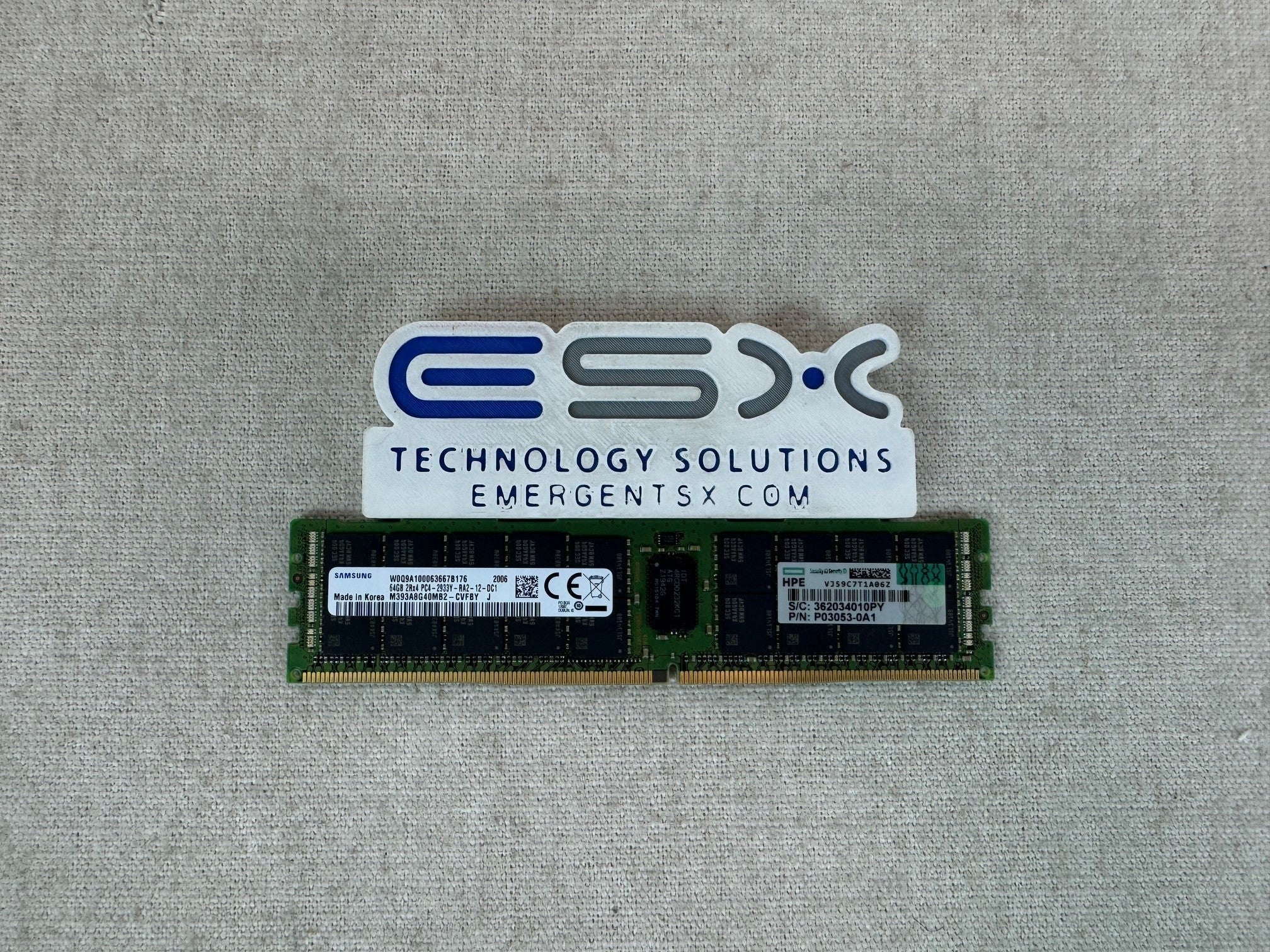 HPE 64GB 2Rx4 PC4-3200AA DDR4 ECC Smart Memory RDIMM P03053-0A1, HMAA8GR7CJR4N-XN