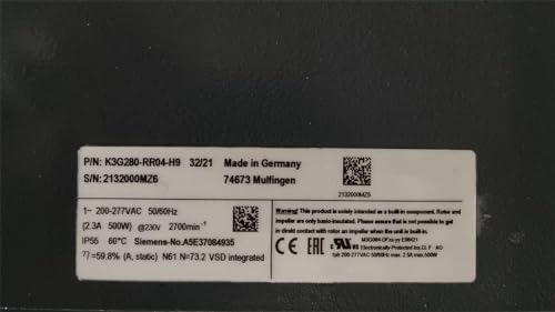 200-277V K3G280-RR04-H9 2.3A 500W 2700RPM IP55 Cooling Fan