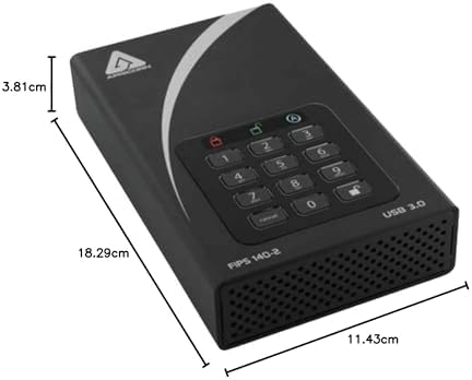 Apricorn Aegis Padlock DT 2TB USB 3.0/USB 2.0 External Hard Drive, Black|B00KADVVTQ