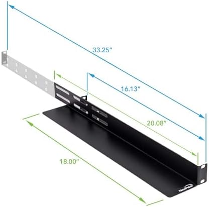 NavePoint Universal 1U Rack Mount 4-Post Shelf Rail for Dell Compaq IBM HP APC - 33.5 Inches deep|B00XXDJASY