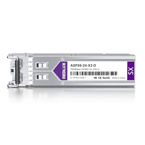 REDLUX 1G SFP Transceiver, 1000Base-SX SFP Module, 850nm MMF, Dual LC Connector, up to 550-meter, Compatible for Cisco SFP-1G-SX, Meraki, Ubiquiti UniFi, Fortinet, TP-Link, Netgear and More|B0CZ3ZS5GB