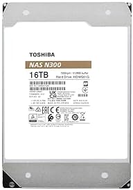 Toshiba N300 16TB NAS 3.5-Inch Internal Hard Drive - CMR SATA 6 GB/s 7200 RPM 512 MB Cache - HDWG51GXZSTA|B0CYR2ZZCX
