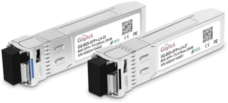 1 Pair 10GBASE-BX10-UD BiDi SFP+ Module, TX 1270nm/1330nm, RX 1330nm/1270nm, 10km DOM Simplex LC/UPC SMF Optical Transceiver Networking Mini Gbic for Dell GP-SFP-10GBX-U-10/ GP-SFP-10GBX-D-10|B0DQ7M94PL