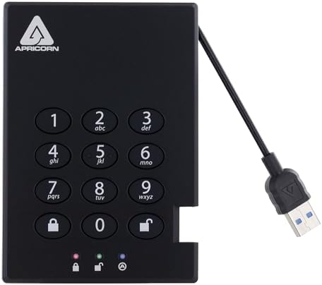 Apricorn 2TB Aegis Padlock USB 3.0 256-Bit AES XTS Hardware Encrypted Portable External Hard Drive (A25-3PL256-2000)|B00NTQGZP6