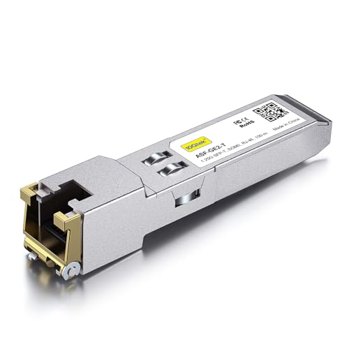 10GTEK 1.25G SFP-T, 1000BASE-T Copper SFP, SFP to RJ45 SFP Module Transceiver for Cisco SFP-GE-T, Meraki, Fortinet, Ubiquiti UniFi UF-RJ45-1G, D-Link, Supermicro, Netgear, TP-Link and More|B00U77IJ2M