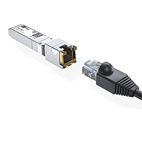 H!Fiber 10Gb SFP+ RJ45 Transceiver, 10Gbase-T SFP+ Ethernet Module Support 10G/5G/2.5G/1.25G, Compatible with Cisco SFP-10G-T-S, Ubiquiti UF-RJ45-10G, UniFi, Meraki,MikroTik,Supermicro and More, 30m|B06XQBFHNL