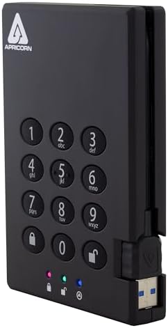 Apricorn 500GB Aegis Padlock USB 3.0 256-bit AES XTS Hardware Encrypted Portable External Hard Drive (A25-3PL256-500)|B007JGB0BQ