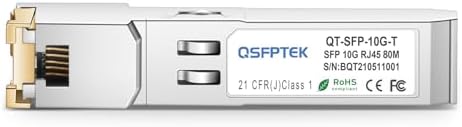 QSFPTEK 10GBASE-T SFP+ to RJ45 Module, 10Gb Copper RJ-45, Mini gbic SFP to Ethernet Network Optical Copper Transceiver Compatible with Dell GP-10GSFP-T, up to 30m|B0BX6G2CT6