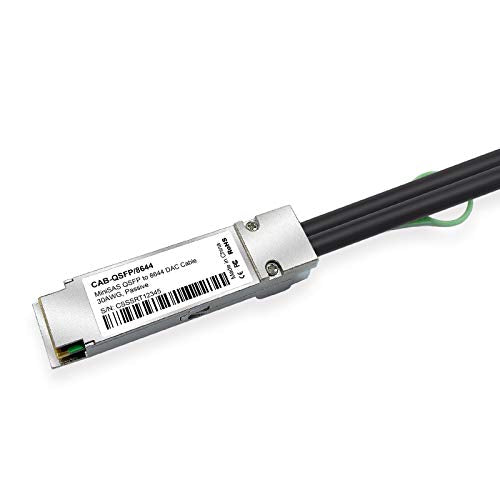10Gtek SFF-8644 to QSFP (SFF-8436) DDR Hybrid Mini SAS Cable, External Copper SAS Cable for NetApp DS4243 DS4246 DS2246, 100-Ohm, 0.5-Meter(1.6-ft)|B0836SYZQB