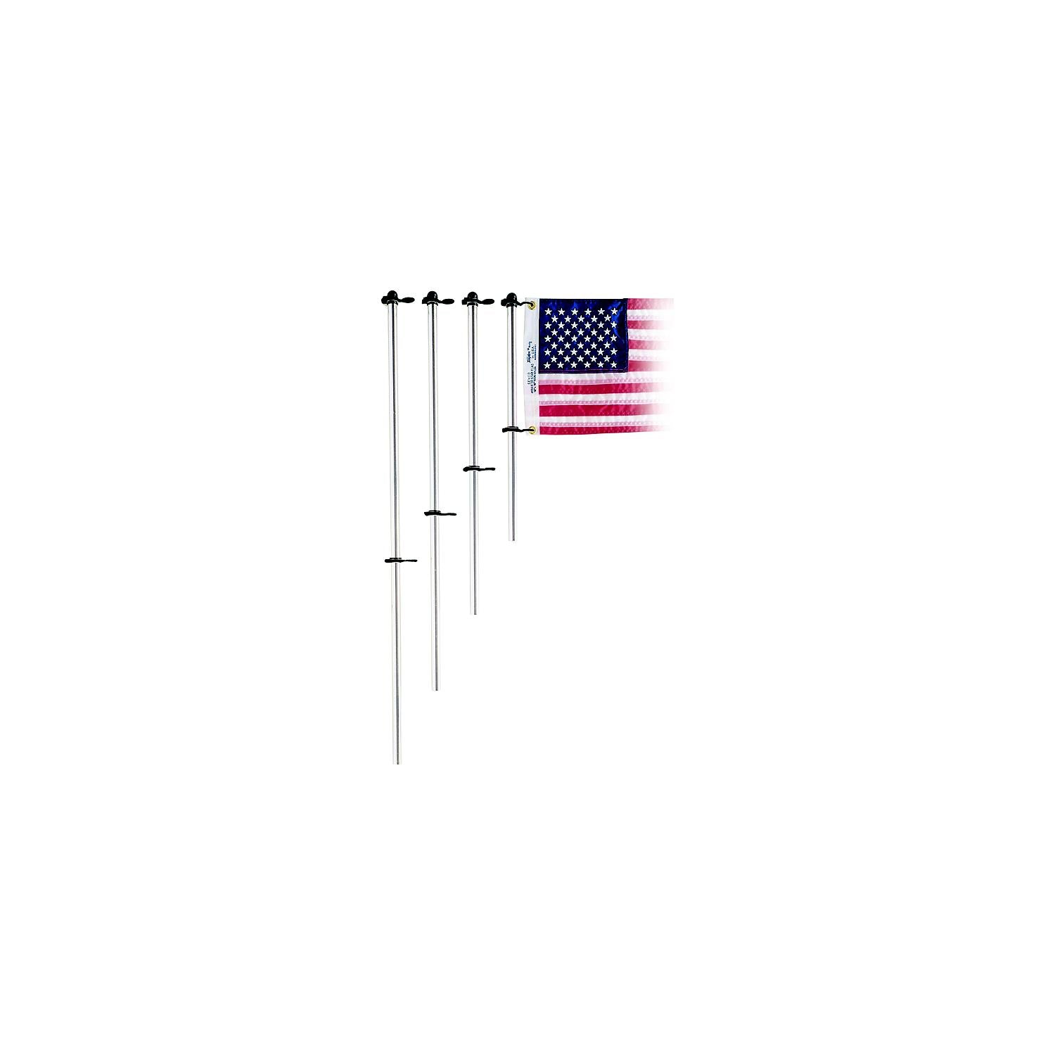 Taylor Made Products 919 Taylor 3/4" Diameter Aluminum Flag Pole w/ Charlevoix, Flag Clips