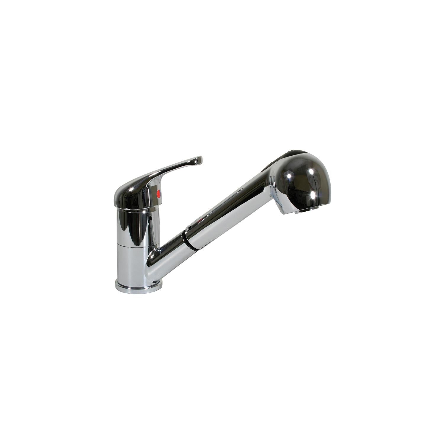Scandvik 10871 Single Lever Galley Faucet w/ Pull-Out Sprayer, 5' Chrome-Flex Hose